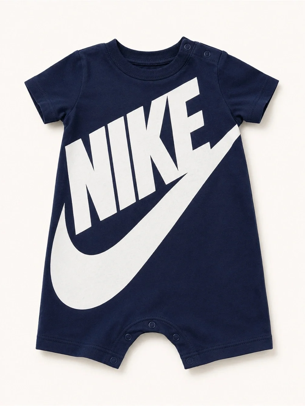 Nike Navy and White Logo Baby One-Piece Bodysuit